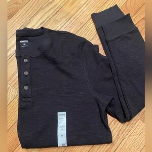 Sonoma Men's Long Sleeve Black Henley